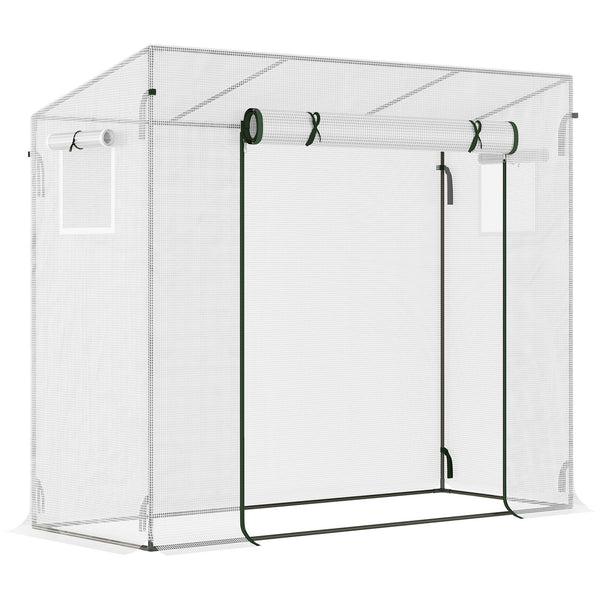 Serra da Giardino con Porta Avvolgibile 200x76x168 cm in Acciaio e PE Bianca prezzo