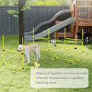 Set 4 Ostacoli Agility Dog per Addestramento Cani ad Altezza Regolabile con Borsa da Trasporto Giallo      
