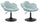 Set 2 Poltroncine da Soggiorno 69x55x69/81 cm in Schiuma Poliuretanica Fleur Nero-Acquamarina