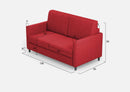 Divano 2 Posti 158x85x85 cm Karay in Tessuto Rosso