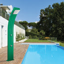 Doccia Solare da Esterno Giardino 40L Miscelatore e Lavapiedi Arkema Dada Fascia Inox Fuxia