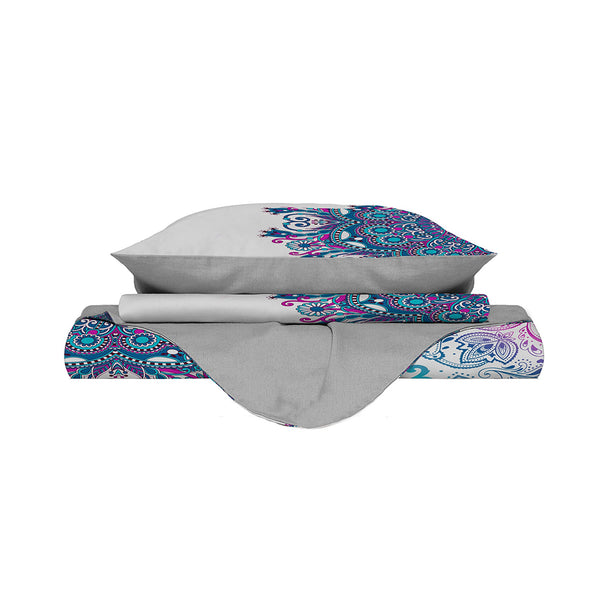 Doppelbettbezug mit Aufdruck auf der Tasche und den Kissenbezügen Kio601 acquista