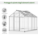 Serra da Giardino per Piante con Tetto Apribile e Porta Scorrevole Trasparente 242x190x195 cm 
