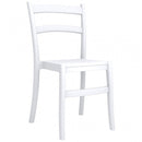 Set 4 Sedie da Giardino in Polipropilene Vandi Bianche