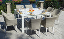 Tavolo Quadrato da Giardino 145x145cm in Alluminio Vorghini Loreto Bianco