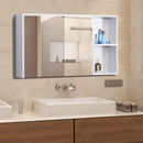 Specchio Armadietto da Bagno Pensile Bianco 90x50x12 cm 