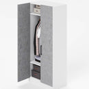 Armadio 210x91X52 cm 2 ante bianco frassinato
