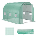 Telo di Ricambio per Serra da Giardino 3x2x2 m con 6 Finestre e Porta Avvolgibile Verde