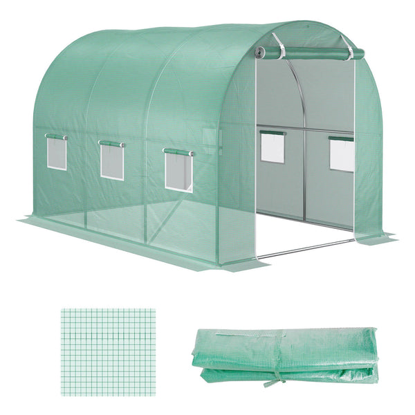Telo di Ricambio per Serra da Giardino 3x2x2 m con 6 Finestre e Porta Avvolgibile Verde online