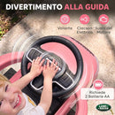 Macchina Cavalcabile Licenza Land Rover 84x40x94,5 cm con Maniglia e Barriera in PP e Acciaio Rosa      