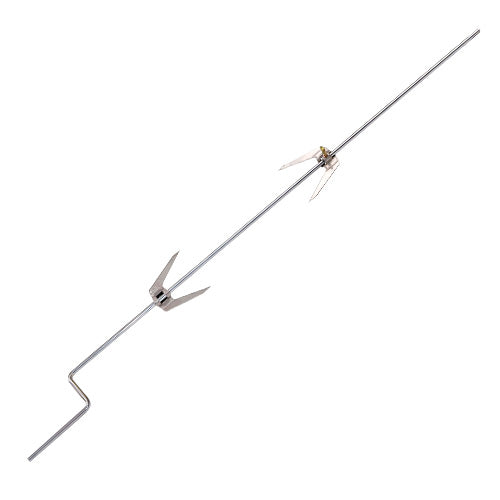 online Drehspieß aus Edelstahl mit 2 Gabeln zum Grillen, Länge 66 cm 