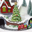 Villaggio Natalizio 20x20x16 cm con Trenino Luci Suoni e Movimento