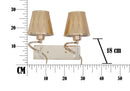 Lampada da Muro Glam Flame Doppia 32x18x30 cm in Ferro e Plastica Oro