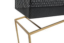 Porta Vasi Fashion Rettangolare Coppia 60x23x73,5-51x20x64 cm in Ferro Nero e Oro