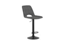 Set 2 Sgabelli Alex 45x52x88,5/103,5 cm con Alzata a GAS in Tessuto Easy-Clean Grigio      