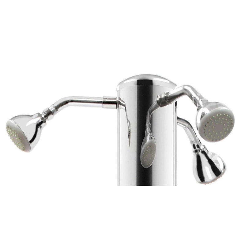 Doccia da Giardino Tripla 3 Rubinetti e Lavapiedi ATI Docce MUL-3R Inox Anodizzato