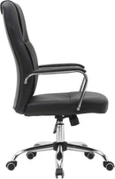 Sedia Poltrona Direzionale da Ufficio 59x67x105/113 cm Ergonomica in Similpelle Nera