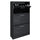 Scarpiera Salvaspazio 3 Ante a Ribalta 63x24x115 cm in Melaminico Venato a Rilievo Nero