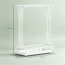 Portaombrelli 50x24x68 cm con Vaschetta per l'Acqua 21 Fori e 24 Ganci per Ombrello in Acciaio Bianco      