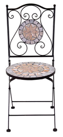 Set da Giardino Pieghevole in Metallo con Tavolo e 2 Sedie Urbino Nero