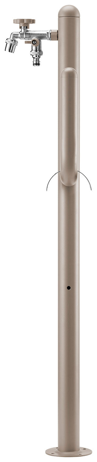 Fontana a Colonna Rubinetto Doppio in Ottone e Porta Tubo Arizona Belfer 42/ARZ Tortora