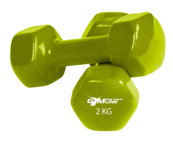 sconto Coppia Manubri da 2 Kg in Ghisa Antiurto con Rivestimento in Plastica Verde Chiaro