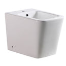 Coppia di Sanitari WC e Bidet a Terra Filo Muro in Ceramica 36,5x56,5x41cm Bianco