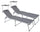 Set mit 2 klappbaren Garten-Sonnenliegen 220 x 59 x 39 cm in Aluminium und grauem Textilene