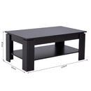 Tavolino da Caffè a 2 Livelli in Legno Nero 110x65x47 cm 