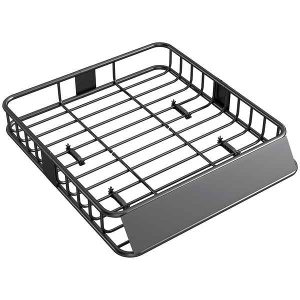 Portapacchi per Auto da 90,7 kg con Deflettori e Guide Laterali 110,5x99,5x18,5 cm in Acciaio Nero online