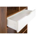 Libreria 8 Ripiani 1 Cassetto 53x185x30 cm in Legno Melaminico Zebrano e Bianco Opaco