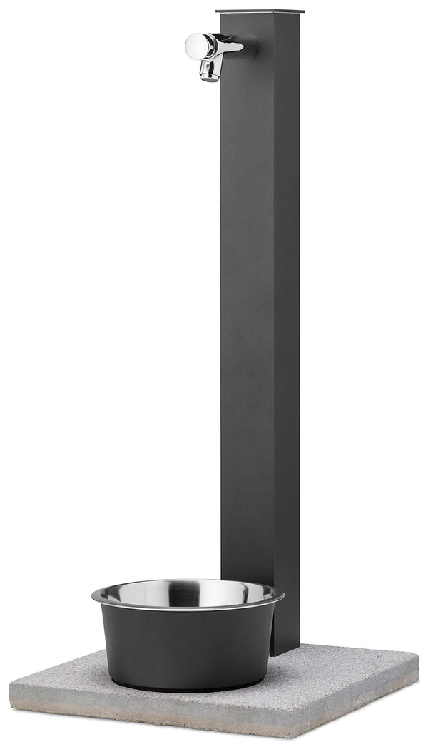 acquista Fontana a Colonna Rubinetto Temporizzato con Base e Vaschetta Abbeveratoio Belfer 42/REX-P Antracite