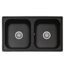 Lavello 86x50 cm 2 vasche nero Samet