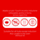 Casseruola con Coperchio in Vetro Antiaderente 2 Manici Olympia Hard Cook Varie Misure