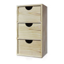 Cassettiera da Tavolo  3 Cassetti 32x17,1x14 cm in Legno di Pino Massello Naturale  