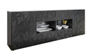 Mobile Buffet 2 Ante 4 Cassetti 240x42x84 cm in Legno TFT Praga Nero Lucido