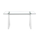 Tavolo 150x90x75 cm Top in Vetro Temperato Smart Bianco