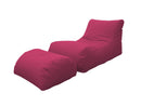 Poltrona Pouf Chaise Longue con Poggiapiedi in Poliestere Fucsia Avalli