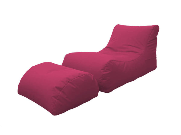 Avalli Fuchsia Polyester Pouf Chaiselongue Sessel mit Fußstütze prezzo