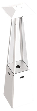 Stufa a Piramide Gas Gpl da Esterno con Vetro in Acciaio Flig Memphis Bianca
