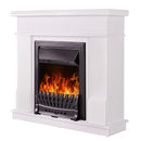 Camino Elettrico da Pavimento 100x103,4x30 cm Effetto Fiamma 2000W Rodos & Pluton Bianco