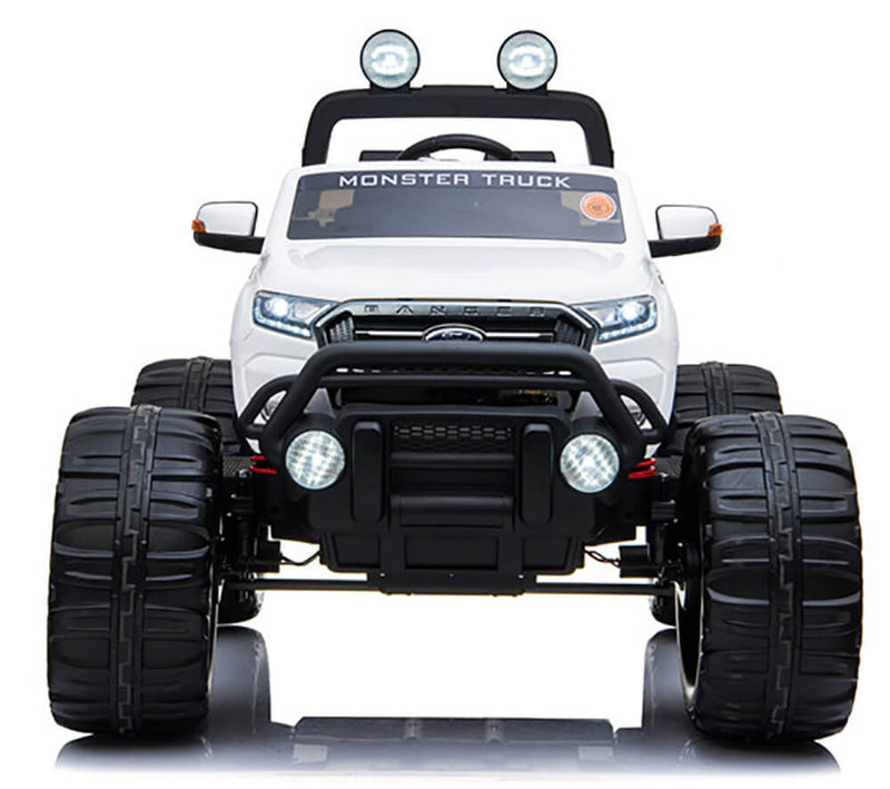 Macchina Elettrica per Bambini 2 posti Fuoristrada 12V con Licenza Ford Monster Truck 4x4 Bianca