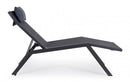 Lettino Chaise Longue da Giardino 65,5x177x105h cm con Cuscino Poggiatesta Krion Antracite 