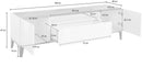 Mobile TV 2 Ante 1 Cassetto 160x40x47 cm Sunrise Bianco Lucido e Acero Pereira