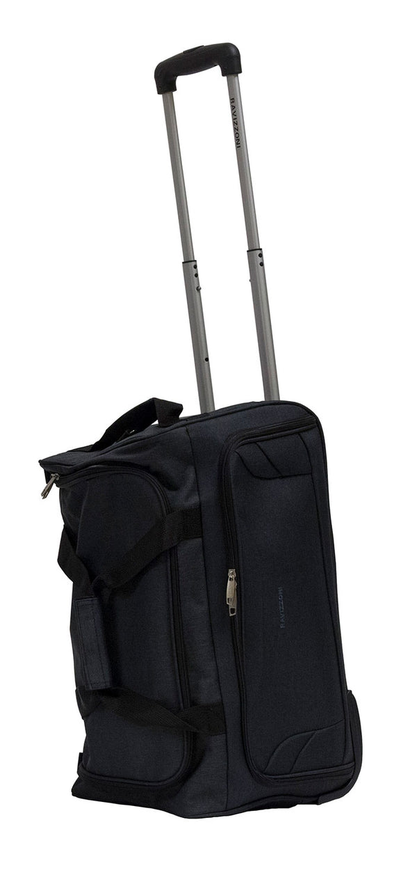 acquista Borsone Trolley Bagaglio a Mano Ultraleggero con Ruote in Poliestere Ravizzoni Bacco Nero