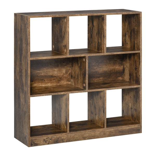 Bücherregal 3 Regale 8 Fächer 97,5 x 30 x 100 cm aus rustikalem braunem MDF online