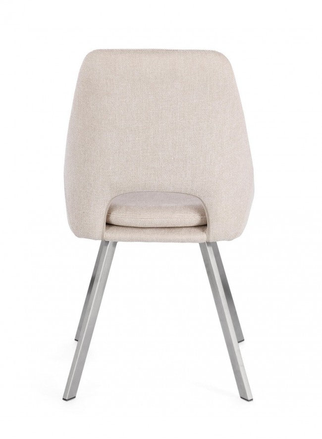 Set 2 Sedie 45x49,5x85 cm Kashar in Tessuto Beige