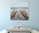 Dipinto su Tela Beach 100x3,8x100 cm in Legno di Pino e Canvas Multicolor
