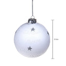 Set 8 Palline Decorative per Albero di Natale Merry Christmas 10 cm Bianco