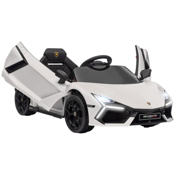 acquista Macchina Elettrica per Bambini Licenza Lamborghini Revuelto 12V Guida Manuale e Telecomando Bianco